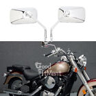Rectangular Chrome Motorcycle Side Mirrors For Kawasaki Vulcan Vn 800 900 Custom