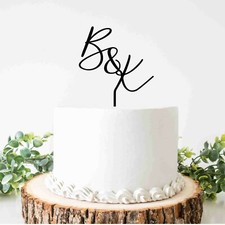 Iniziali lettere in acrilico Cake Topper Personalizzato Matrimonio Decorazione