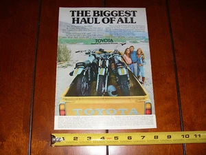 1974 TOYOTA PICK UP TRUCK DIRT BIKES  ORGINAL AD - Picture 1 of 2