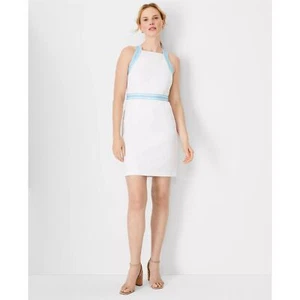 Ann Taylor Embroidered Halter Shift Dress 12 - Picture 1 of 4
