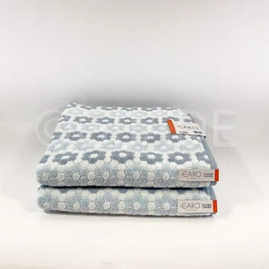 Caro Home 2Pc Bath Towels Oeko Tex Quick Dry 100% Cotton Blue & White New - Picture 1 of 6