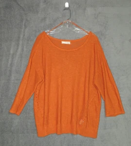 Suéter Anthropologie Calabaza Naranja Grande Informal Lino Rayón Mediano - Imagen 1 de 8