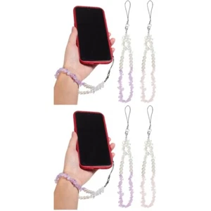 2 Pieces Handy Kette Perlen Telefon Lanyard Telefon-Charm-Kristall - Photo 1 sur 12