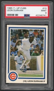 1985 Topps 7-Up Leon Durham Chicago Cubs #10 PSA 9 MINT - Picture 1 of 2