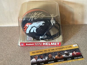 Broncos Champ Bailey Authentic Signed Mini Helmet w/ Silver Signature, HOF COA - Picture 1 of 8