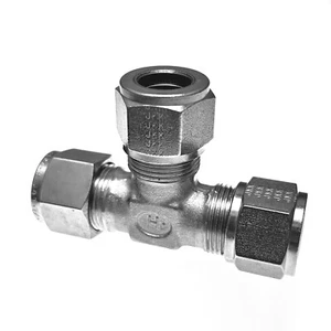 GYROLOK HOKE 1/2" OD TUBE COMPRESS TEE FITTING 316 GRADE STAINLESS STEEL 8TTT316 - Picture 1 of 3