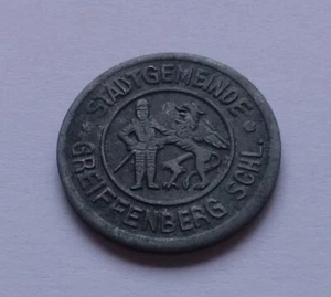 Dinero de emergencia: Greiffenberg (Schlesien) 10 peniques 1919, dinero de emergencia alemán de la Primera Guerra Mundial - Imagen 1 de 2