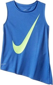 Nike Girl's Kta805 Fashion Dri-Fit Muscle Top Comet Blue Large Swoosh Logo NW 6x - Picture 1 of 1