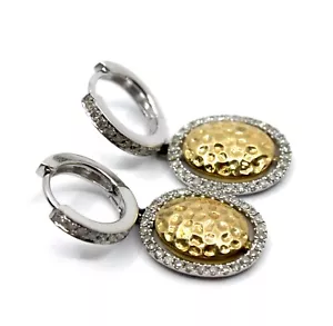 14K Solid Gold Oval Drop Dangle Diamond Earrings 0.40 Tcw - Picture 1 of 7