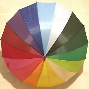 Regenschirme Walking Rainbow PRIDE Brollies Damen X-Brella schwarz krummer Griff NEU - Bild 1 von 5