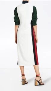 Burberry London Ivory Round Neck Sleeveless Midi Dress Side Stripes, 8 US, 10 UK - Picture 1 of 10