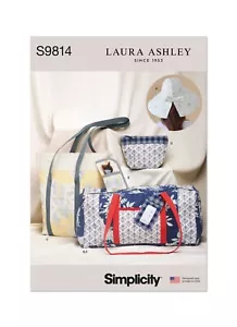 Simplicity 9814 BAGS & HAT Simplicity Sewing Pattern DUFFLE TOTE LAURA ASHLEY - Picture 1 of 4