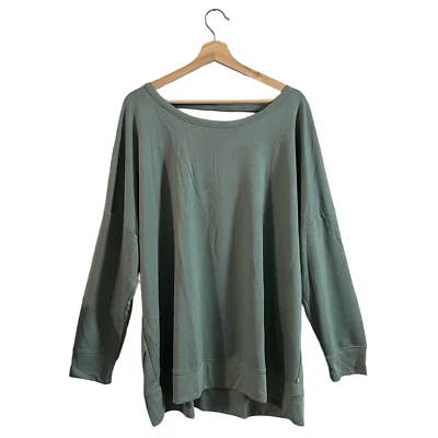 Marika Daya Yoga Top Plus Size 3X Chinois Green Strappy Back Dolman MPT3929A - Image 1 of 4