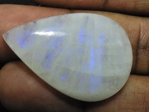 58Cts. Natural Rainbow Moonstone Pear Cabochon Loose Gemstone 24X37X08 MM - Picture 1 of 8