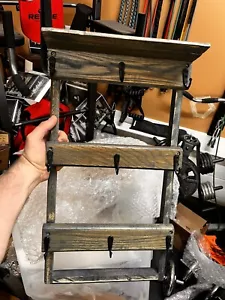 Handmade 9 Mug Holding Rack Oak With Small Shelf - Picture 1 of 3