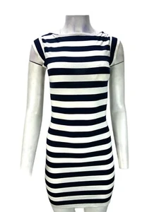French Connection FCUK Women's Dress Striped Cap Sleeve Size S $119 New No Tags - Picture 1 of 4