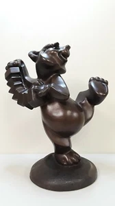 Vintage Statue Dancing Bear Sculpture w Squeezebox by Danel Austin Productions - Picture 1 of 12