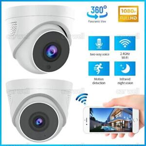1080p Hd Wifi Dome Home Security Surveillance Camera Night Vision Outdoor Indoor