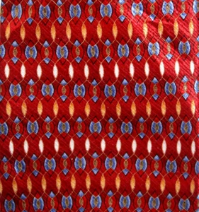 Jos A Bank Herren Krawatte rot blau gelb weiß geometrisches Muster Seide 58" x 3,5" - Bild 1 von 3
