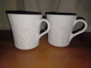Corelle Corning Three Dreams Cala Lily Coffee Tea Cup Mugs Vintage set of 2 - Picture 1 of 3