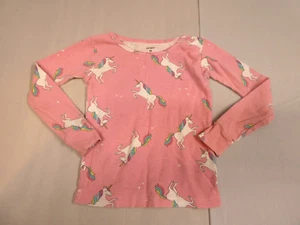 Carters Toddler Girls Pajama Shirt Unicorn & Stars Pink Long Sleeve Size 5T - Picture 1 of 7
