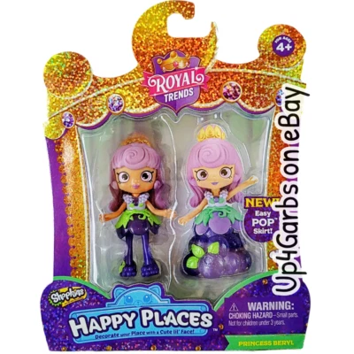 Boneco Shopkins novo na caixa Princess Beryl Happy Places Royal Trends brinquedo mirtilo - Imagem 1 de 3