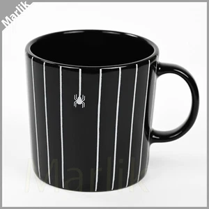IKEA Kustfyr Mug, Black 10 OZ Halloween Spider Web Spooky Decor, Stoneware, NEW - Picture 1 of 3