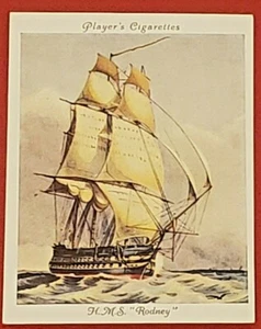 Players Cigarettes 1989 Old Navel Prints #17 H.M.S "Rodney" Card - Picture 1 of 2