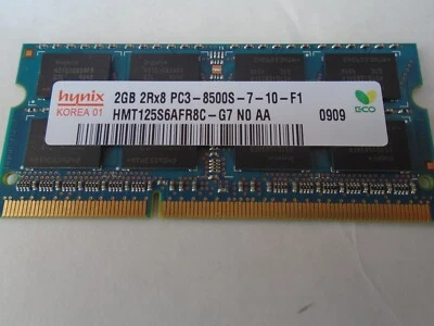 2GB 2Rx8 PC3-8500S-7-10-F2 DIMM LAPTOP MEMORY - PC / MAC  - Free P&P - Image 1 of 2