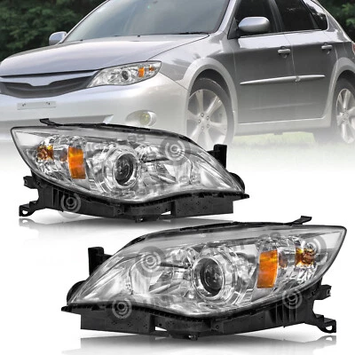 Pairs For 2008-2011 Subaru Impreza Outback Sport WRX Chrome Halogen Headlights  - Image 1 of 4