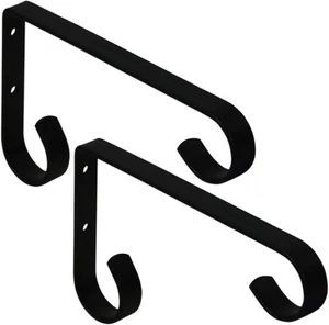 Metal Plant Hangers Outdoor - Wall Mounted Hanging Bracket, 6 Black - Picture 1 of 7