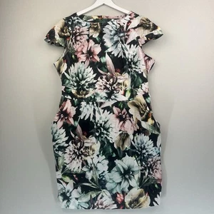 Closet Curves Dress Womens Size 26 Multicoloured Floral Pockets Short Sleeve - Picture 1 of 18