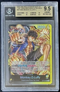 BGS 9.5 One Piece ST13-003 L Monkey.D.Luffy - English -The Three Brothers-Graded - Picture 1 of 2