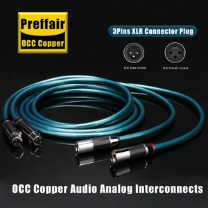 2PCS HiFi 8N OCC Audio Silver Plated Copper XLR Cable Rhodium Plated XLR Plug - Picture 1 of 13
