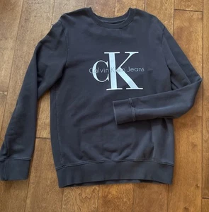 CALVIN KLEIN JEANS MEN'S Sz MEDIUM GRAY SWEATSHIRT CK Logo - Picture 1 of 2