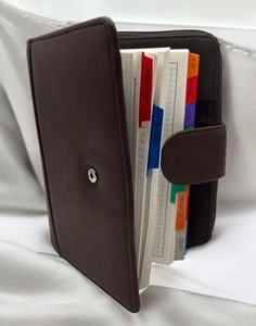 Essentials by Rolfs Brown Leather Organizer Wallet Planner Calendar Address Book - Picture 1 of 15