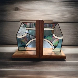 Stained Glass Book Ends Art Deco Style - Picture 1 of 1