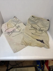 2 süße Baumwoll-Kartoffel- & Zwiebeltüten 14 x 19 Zoll Kartoffeln & Zwiebeln länger frisch halten - Bild 1 von 7