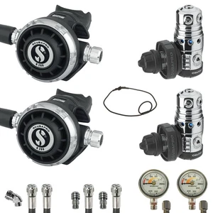 SF-1: Scubapro MK25 EVO - G260 Sidemount Set DIN - Gummischläuche - SPG 45 weiß - Picture 1 of 15