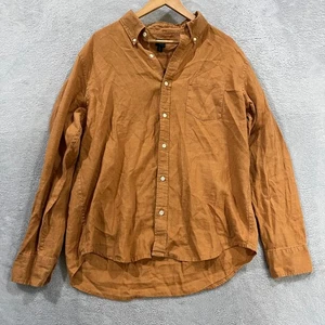 J Crew Shirt Mens XL Button Up Long Sleeve Orange Preppy Coastal Beach - Picture 1 of 9