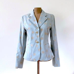 Weekend Max Mara hellblauer bauchfreier Blazer Jacke Sonnengürtel schick US 6 adrett maßgeschneidert - Bild 1 von 14