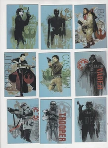 CHARACTER FOILS STAR WARS ROGUE ONE 2016 TOPPS COMPLETE INSERT SET 9 CARD LOT - Picture 1 of 2