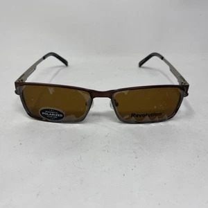 REVOLUTION EYEWEAR JONESBORO BROWN SILVER FLEX 54/17/140 W/ POLARIZED CLIP OJ11 - Picture 1 of 8