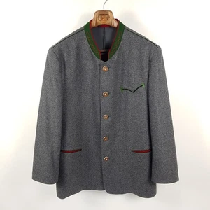 Chaqueta de hombre Grasegger Janker talla 58 gris verde rojo lana Loden chaqueta tradicional - Imagen 1 de 9