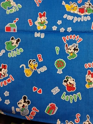 Vintage Disney baby mickey& minnie ,Donald & Daisy.pluto 1 Yard Pieces~RARE~1984 - Image 1 of 3