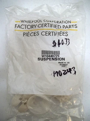 W10440729 Whirlpool Top Load HE Kit de varilla de suspensión superior/buje genuino OEM Foto 1 de 2