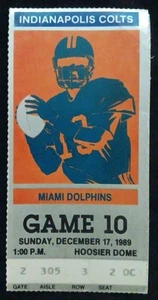 1989 Colts Dolphins Eric Dickerson 2 TDs Andre Rison TD NFL Football Ticket Stub - Picture 1 of 2