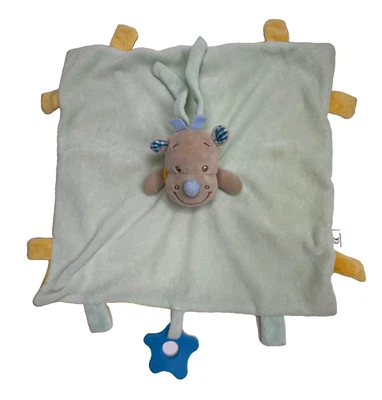 Manta de seguridad Baby Essentials hipopótamo mordedor estrella verde azul amarillo Tony Lvee Foto 1 de 4