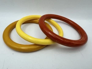 3er Set Vintage Deko Armreifen Bakelit (geprüft) und Zelluloid. - Bild 1 von 7