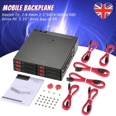 6-Drive 2.5in Hot Swap SATA Mobile Rack Backplanewith Cooling Fan Locker 6Gbps - Image 1 of 4